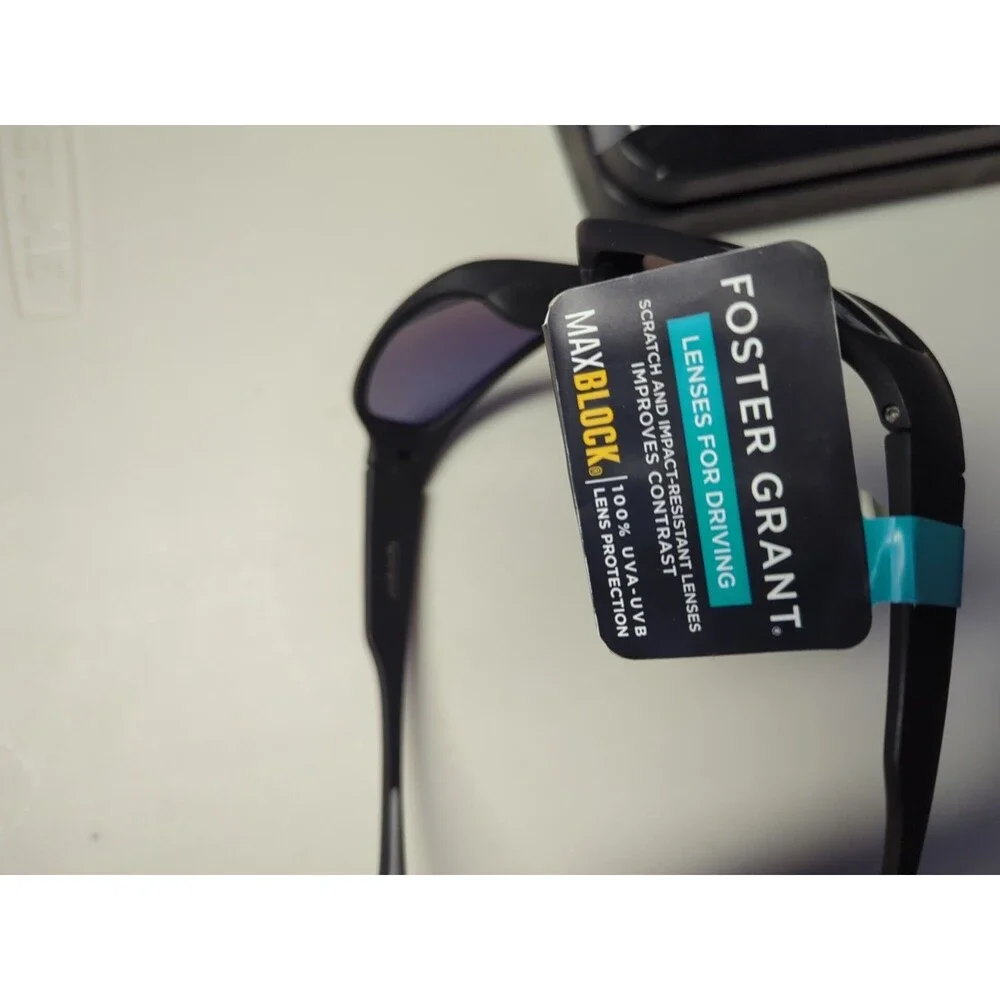 Foster Grant Black Driving Sunglasses – Enhanced Road Safety & Scratch Resistant